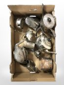 Three silver-plated tea sets.