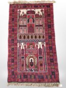 A Balouch prayer rug, Afghanistan, 156 cm x 87 cm.