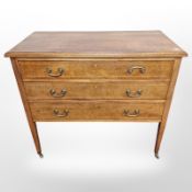 An Edwardian mahogany and satin wood banded three drawer chest,