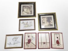 A small group of pictures including two Henry Brewis equestrian prints,