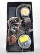 A vintage lady's 9ct gold wristwatch and three further watches, including Keltin, Orvis, etc.