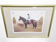 After G E Bingham : Shergar with Walter Swinburn, limited edition colour print, numbered 71 of 750,