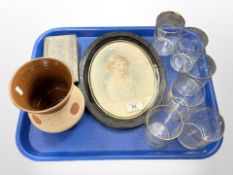 An early 20th century portrait of a child, in pencil and crayon,