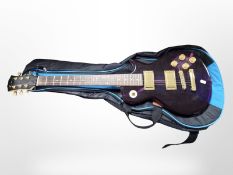 A Blue Moon electric guitar, with soft carry case.