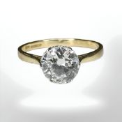 A 14ct gold solitaire dress ring, size U1/2 CONDITION REPORT: 3.