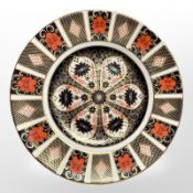 A Royal Crown Derby Imari plate, pattern 1128, diameter 27 cm.
