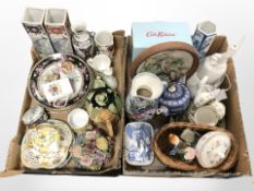 Contemporary Chinese porcelain vases, teapots, blue and white ceramics,