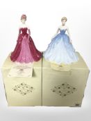 Two Coalport limited edition figures made for Ringtons - Evening Elegance no.