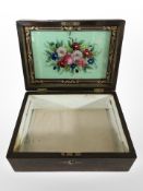 A Victorian rosewood and mother of pearl inlaid jewellery box,