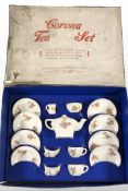 A Corona tea set by Cauldon Potteries, in original box.