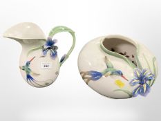 A Franz porcelain bulbous vase and jug,