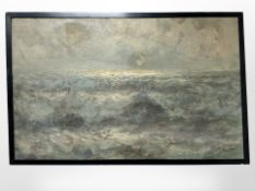 John Falconar Slater (British, 1857-1937) : Seascape, oil on board, 33 cm x 52 cm.