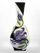 A Black Ryden 'Purple Rose' vase, designed by Sian Leeper, height 23.5 cm.