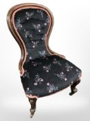 A Victorian mahogany spoon back lady's chair