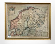 Frederik de Wit, Sueciæ et Norvegiæ, engraved map with hand-colouring, late 17th/18th century,