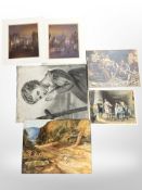 A group of un-framed antiquarian pictures,