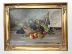 Danish School : Still life with grapes, oil on canvas, 73 cm x 51 cm.