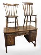 A 20th century carved oak dressing table,