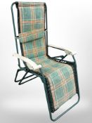 A Lafuma folding garden lounger.