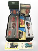 Eight Corgi die cast models including Garrett Showmans tractor and trailer,