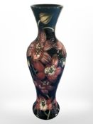 A modern Moorcroft 'The Connoiseur Collection' Portley Bay pink red vase, dated 2004, height 30.