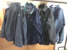 Four Berghaus outdoor jackets ranging from size L to XXL