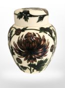A modern Moorcroft 'The Connoiseur Collection', ivory crysthanthemum, ginger jar and cover,