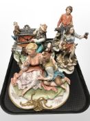 Eight Italian bisque porcelain figures and groups,