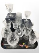 Lead crystal wine glasses, rummers and tumblers,