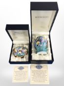 A Moorcroft enameled miniature vase, height 6.