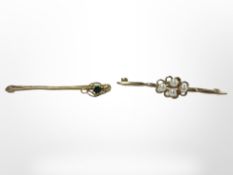 Two 9ct yellow gold bar brooches (2) CONDITION REPORT: 3.