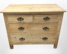 An Edwardian pine four drawer chest, 99 cm x 44 cm x 81 cm.