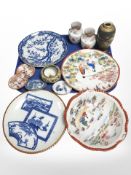 A group of Chinese export vases and dishes