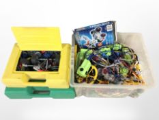 A group of modelling toys including K'Nex (one box and two plastic cases)
