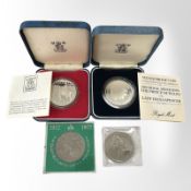 Two Royal commemorative silver coins, 1977 Jubilee and Charles & Diana 1981,