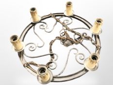 A metal chandelier, diameter 61 cm.