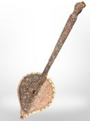 A set of Victorian heavily carved oak bellows, length 77 cm.