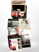 A group of vinyl LP records and 45 singles, including Simple Minds, U2, The Lilac Time,