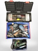 Assorted hand and power tools, hand held vac,