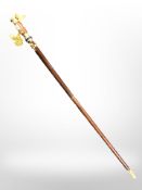 A reproduction ceremonial staff commemorating General Robert E. Lee, length 116 cm.