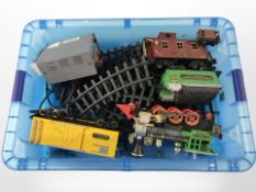 A group of 00 scale locomotives including Hornby, further larger models and accompanying track,