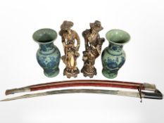 A pair of contemporary Chinese porcelain baluster vases, height 29 cm,