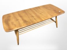 An Ercol elm two tier rectangular coffee table, length 105 cm.