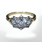 A 9ct gold tanzanite cluster ring, size V CONDITION REPORT: 2.