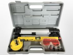 A Skil heat gun, a Workzone laser level and a Bosch PFZ550E saw, all parts boxed.