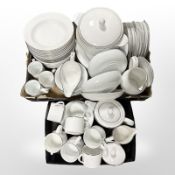 A collection of Royal Worcester Classic Platinum tea china and further white porcelain dinner wares