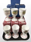 A set of twelve Royal Doulton 'The Twelve Days of Christmas' porcelain goblets,
