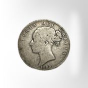 A Victorian 1886 silver half crown.