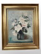 Danish School : Still life of roses, oil on canvas, 37 cm x 50 cm.