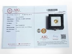 A natural citrine heart faceted cut loose gemstone, 7.25ct, with certification.